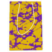 紫と金ゴールド絞り染め ミディアムペーパーバッグ (正面)