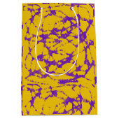 紫と金ゴールド絞り染め ミディアムペーパーバッグ (正面)