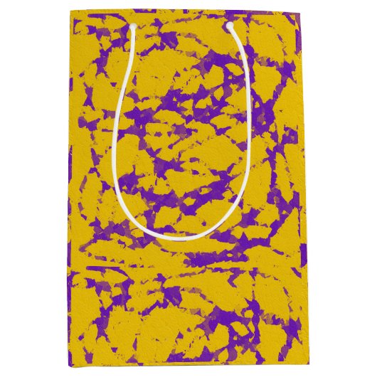 紫と金ゴールド絞り染め ミディアムペーパーバッグ (正面)