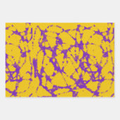 紫と金ゴールド絞り染め ラッピングペーパーシート (正面)