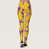 紫と金ゴールド絞り染め レギンス (裏面)