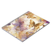 紫と金ゴールド蝶の水色の蝶 ノートブック (左側)