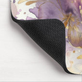 紫と金ゴールド蝶の水色の蝶 マウスパッド (コーナー)