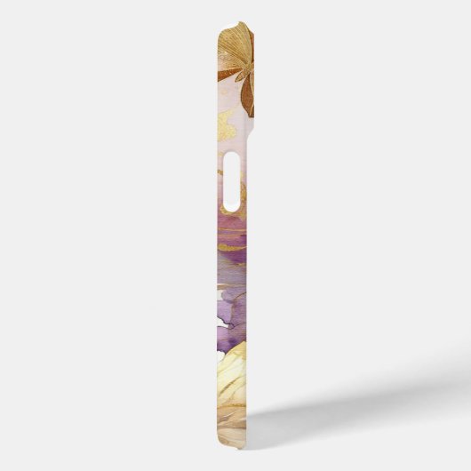 紫と金ゴールド蝶の水色の蝶 Case-Mate iPhoneケース (裏面 / 右)