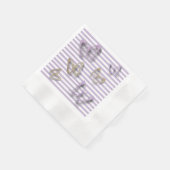 紫と金ゴールド蝶カクテルナプキン 縁ありカクテルナプキン (角)