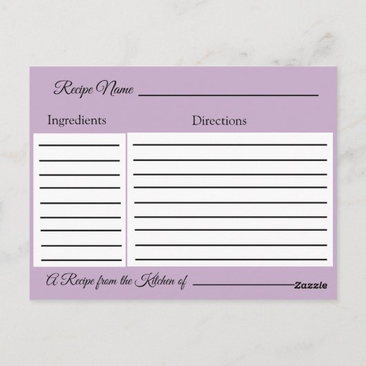 紫と金ゴールド蝶結婚のレシピカード ポストカード (裏面)