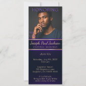 紫と金ゴールド記念撮影招待状 招待状 (正面)