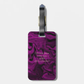 紫と金ゴールド象エレガントモノグラムの ラゲッジタグ (裏面縦)