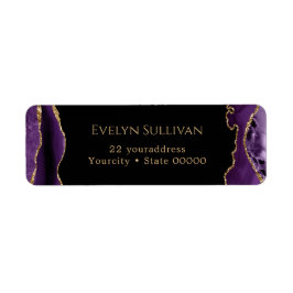 紫と金ゴールド酸差出人住所ラベル ラベル