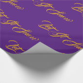 紫と金ゴールド雪の台本をエレガント使う ラッピングペーパー (角)