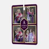 紫と金ゴールド4写真家族写真コラージュ メタルオーナメント (正面左)