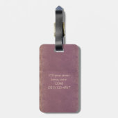 紫と金ゴールド モノグラムの ラゲッジタグ (裏面縦)