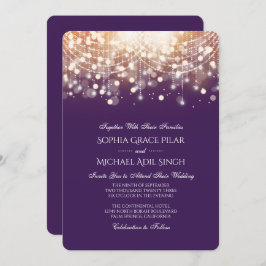 紫と金ゴールド《写真》ぼけ味灯 招待状