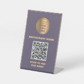 紫と金ゴールド 台座サイン (正面)