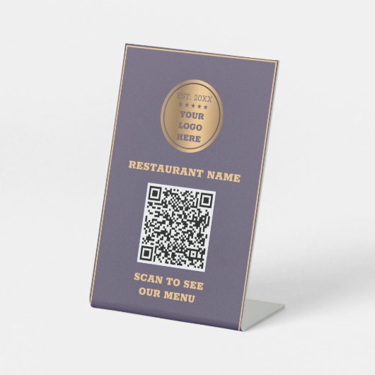 紫と金ゴールド 台座サイン (正面)