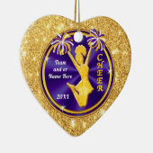 紫と金ゴールド、応援チームのギフト買BULKまたはOne、 セラミックオーナメント (右)