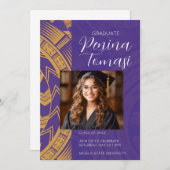 紫と金ゴールド 招待状 (正面/裏面)