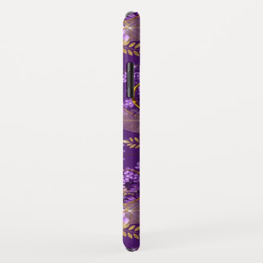 紫と金箔モノグラム花柄 Case-Mate iPhoneケース (裏面/右)