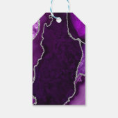 紫と銀のアガテ結婚の感謝 ギフトタグ (裏面)