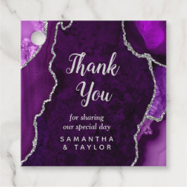 紫と銀のアガテ結婚の感謝 フェイバータグ