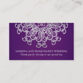 紫と銀のインディアンスタイル座席座席表 プレイスカード (裏面)