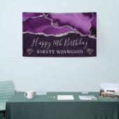 紫と銀のグリッターアガテマーブルスウィート16 横断幕 (トレードショー)