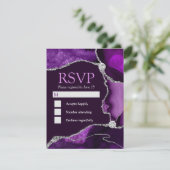 紫と銀のグリッターアゲートスイート16 出欠カード (スタンド正面)