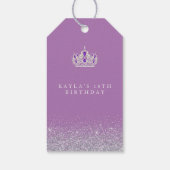 紫と銀のグリッターギフトラベル ギフトタグ (裏面)