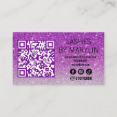 紫と銀のグリッターラッシュテクニカグラデーションー ロイヤリティカード (裏面)