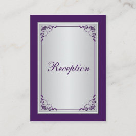 紫と銀のスクロール披露宴エンクロージャカード エンクロージャーカード