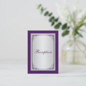 紫と銀のスクロール披露宴エンクロージャカード エンクロージャーカード (スタンド正面)