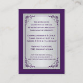 紫と銀のスクロール披露宴エンクロージャカード エンクロージャーカード (裏面)