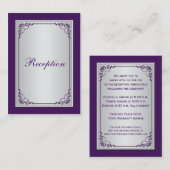 紫と銀のスクロール披露宴エンクロージャカード エンクロージャーカード (正面/裏面)