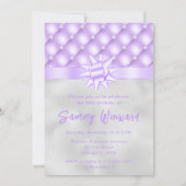 紫と銀のタフテッドピアス誕生日パーティー 招待状 (裏面)