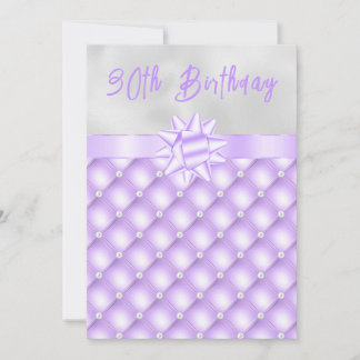 紫と銀のタフテッドピアス誕生日パーティー 招待状