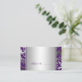 紫と銀のダマスクスワーズ結婚ズの座席表 プレイスカード (スタンド正面)