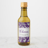 紫と銀のダマスクスワーズ結婚ズミニ ワインラベル (正面)