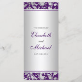 紫と銀のダマスクスワーズ結婚式 プログラム (正面)