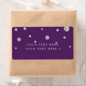 紫と銀のドットモダンパーティーパッケージラベル ラベル (インサイチュ)
