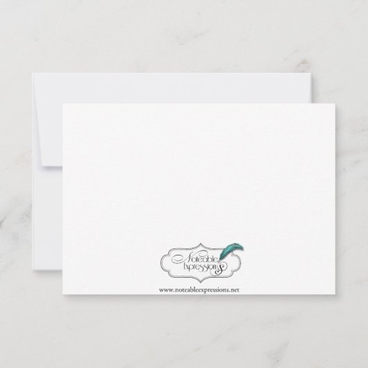 紫と銀のハートスクロールモノグラムリハーサル 招待状 (裏面)