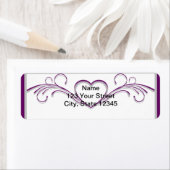 紫と銀のハート ラベル (インサイチュ)