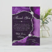 紫と銀のフェイクグリッターアゲイト甘い16 サンキューカード (スタンド正面)