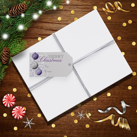 紫と銀のフェスティバル ギフトタグ