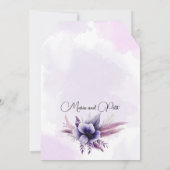 紫と銀のフローラにアクセントを付けた サンキューカード (裏面)