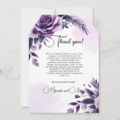 紫と銀のフローラにアクセントを付けた サンキューカード (正面)