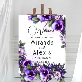 紫と銀のフローラをテーマにしたアイボリーへようこそ ポスター