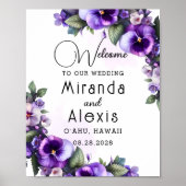 紫と銀のフローラをテーマにしたアイボリーへようこそ ポスター (正面)