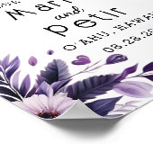 紫と銀のフローラアクセントアイボリーへようこそ ポスター (角)