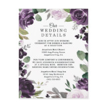 紫と銀のフローラエレガントホワイト結婚ズ