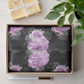 紫と銀のフローラシリーズデザイン10 薄葉紙 (ギフト)